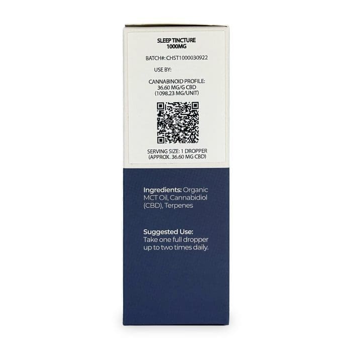 Canna Hemp Sleep Tincture 1000 mg CBD box back