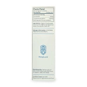 HempLucid Full-Spectrum CBD Tincture in MCT Oil (600 mg CBD) Back of Box