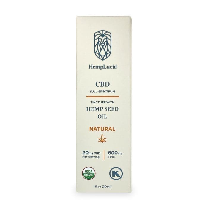 HempLucid Tincture Hemp Seed Oil (600 mg CBD) Front of Box