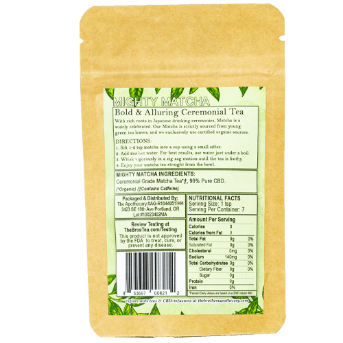 The Brothers Apothecary Mighty Matcha Hemp CBD Tea - Back