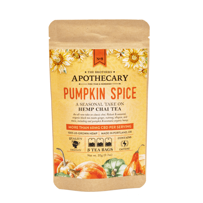 The Brothers Apothecary Pumpkin Spice Chai Hemp CBD Tea - Bag Front