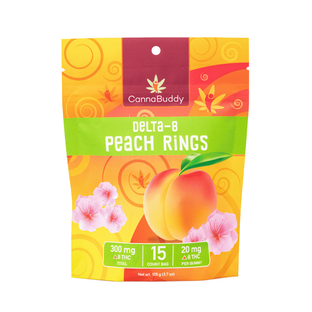 CannaBuddy Delta 8 Peach Rings (300 mg Total Delta 8 THC) - Image 2