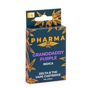 PharmaTHC Delta 8 THC Vape Cartridge - Granddaddy Purple - Box Front