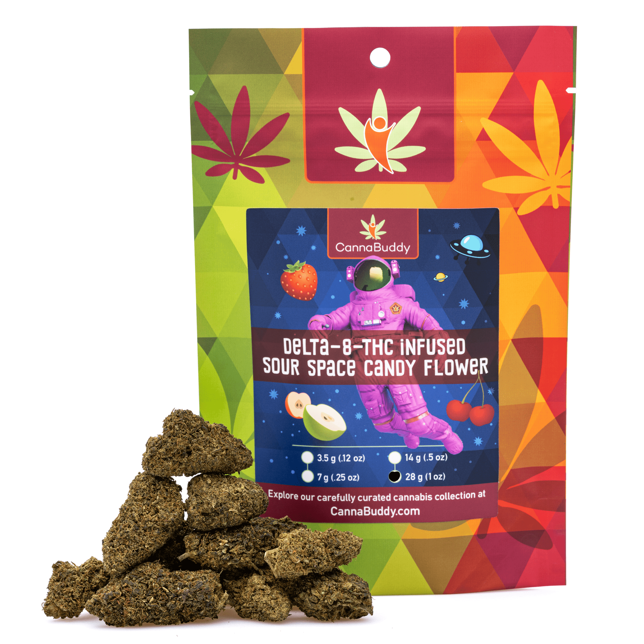 Delta 8 THC Infused Flower - Sour Space Candy - 28g