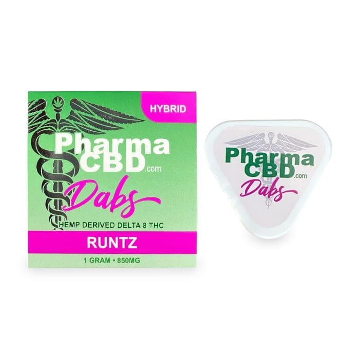 PharmaCBD Delta-8 Runtz Dabs (1 gram Delta-8-THC) Box and Container