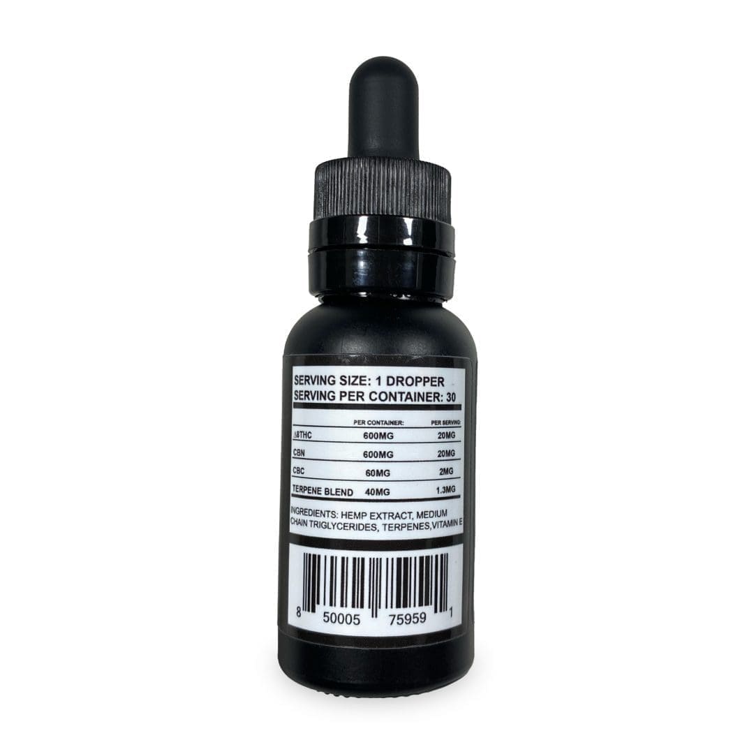 3Chi Delta 8 Comfortably Numb Tincture (600 mg Delta 8 THC, 600 mg CBN, 60 mg CBC) - Image 3