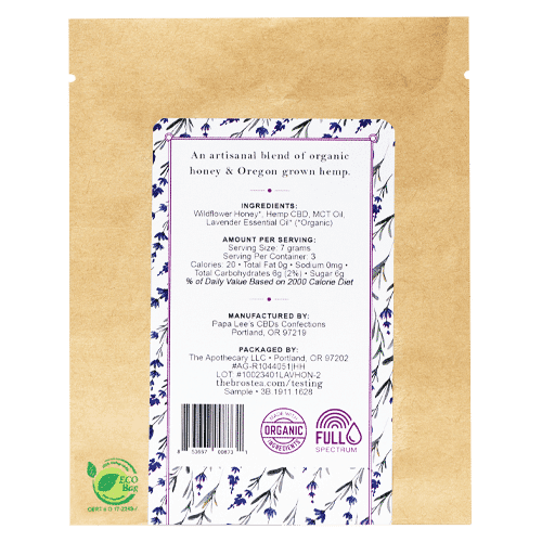 The Brothers Apothecary Lavender CBD Honey Back