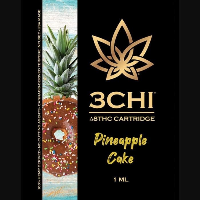3Chi Pineapple Cake Delta-8-THC Vape Cartridge with Cannabis Derived Terpenes