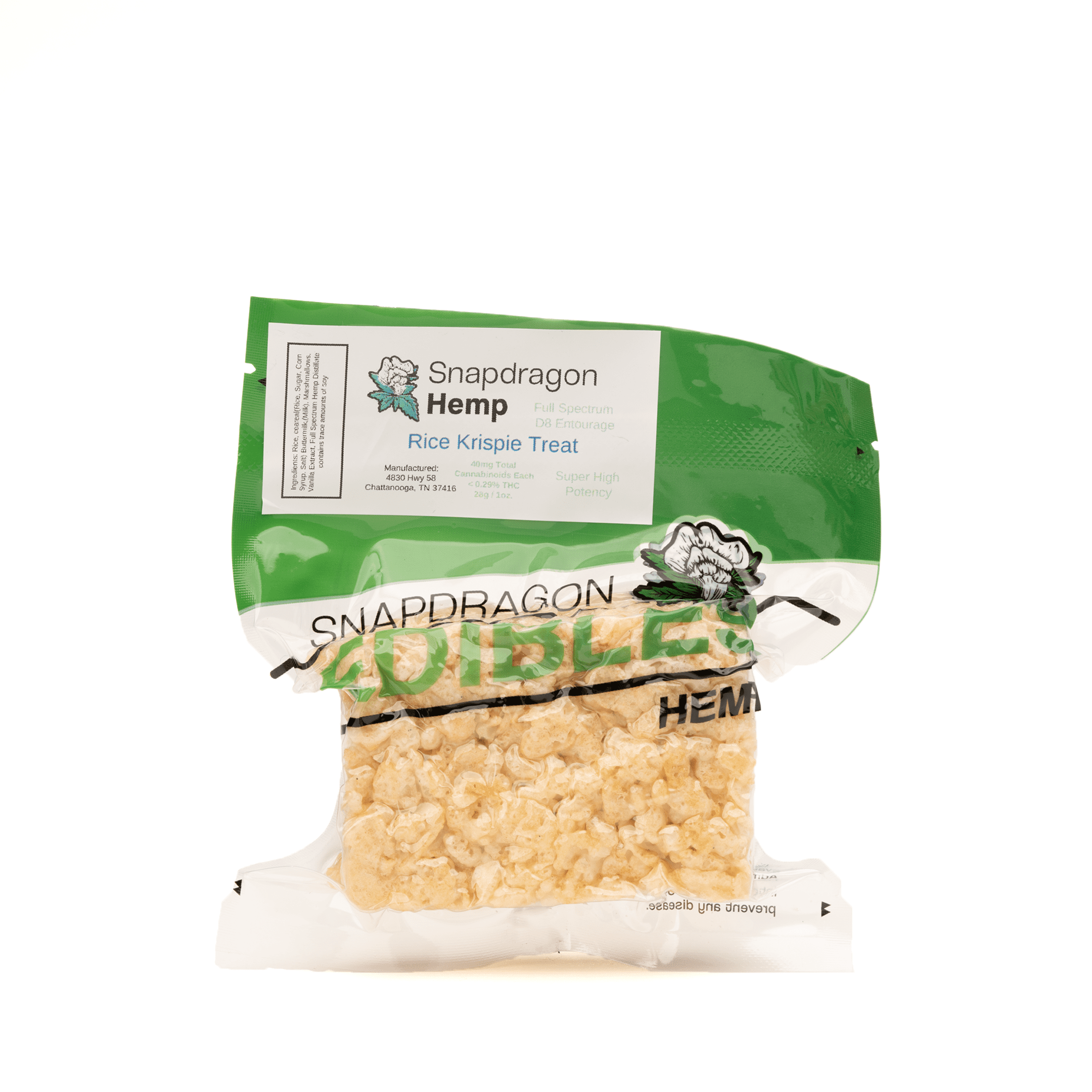 Snapdragon Delta-8-THC Rice Krispy Cereal Treat (35 mg Delta-8-THC + 7 mg Delta-9-THC) - Package