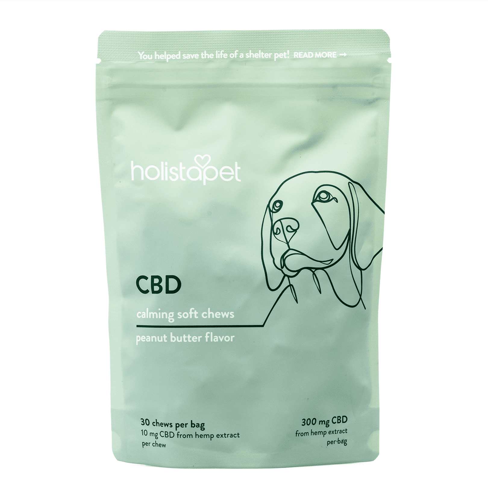 HolistaPet CBD Calming Soft Chews for Dogs (300 mg Total CBD) - Bag Front
