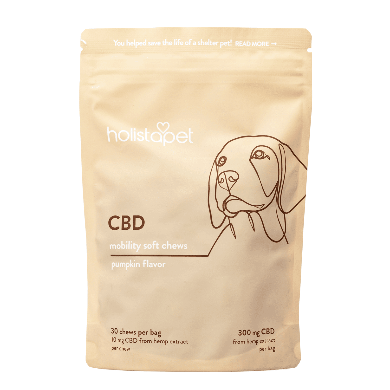 HolistaPet CBD Dog Treats + Joint and Mobility Care (300 mg Total CBD) - Bag Front