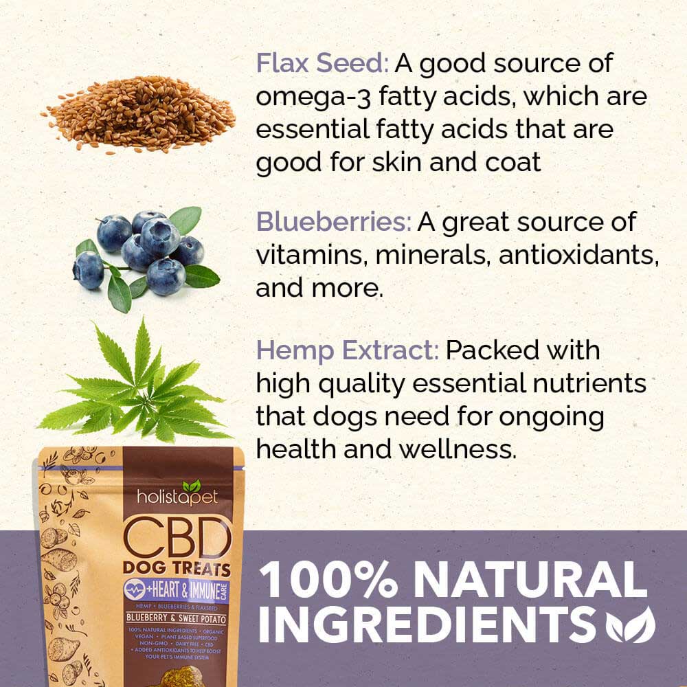 HolistaPet CBD Dog Treats + Heart and Immune Care (300 mg Total CBD) - Image 3