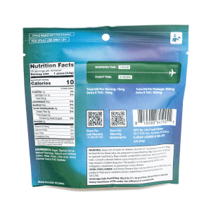 Urb Delta 9 THC Gummies - Sour Blueberry (350 mg Total Delta 9 THC) - Bag Back