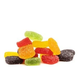 CannaBuddy Delta-8 Delta-9 Mixed Fruit Snacks (225 mg Total Delta-8-THC + 225 mg Total Delta-9-THC) - Pile