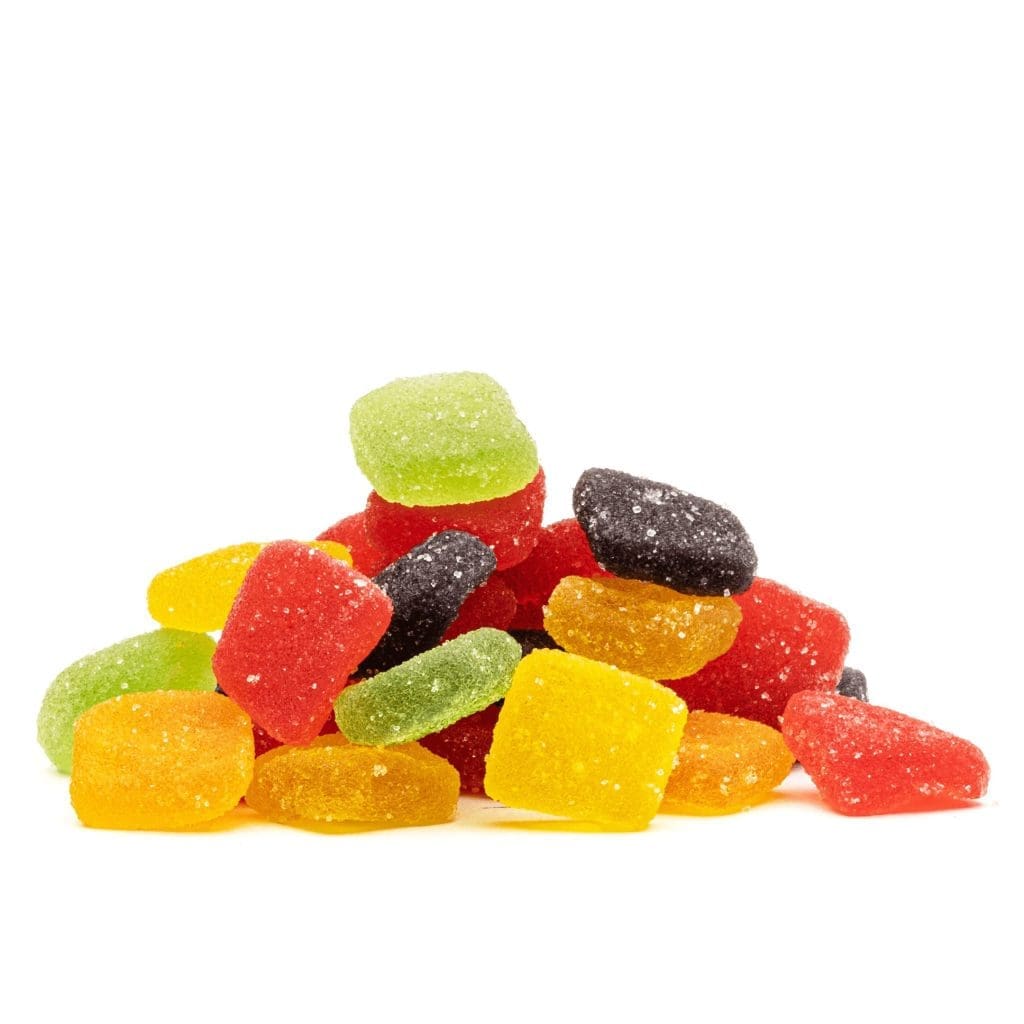 CannaBuddy Delta-8 Delta-9 Mixed Fruit Snacks (450 mg Total Delta-8-THC + 450 mg Total Delta-9-THC) - Pile