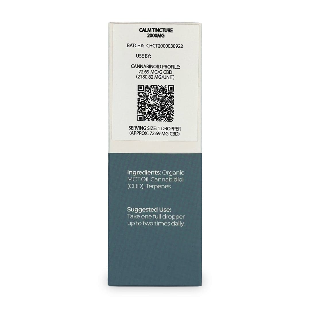 Canna Hemp Calm Elixir Plus (2000 mg CBD) Box side