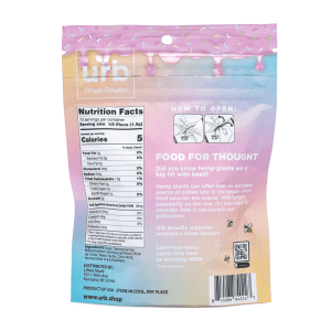 Urb Delta 8 Delta 10 Gummies - Birthday Cake (1575 mg Total Delta 8 THC + 175 mg Total Delta 10 THC - Bag Back