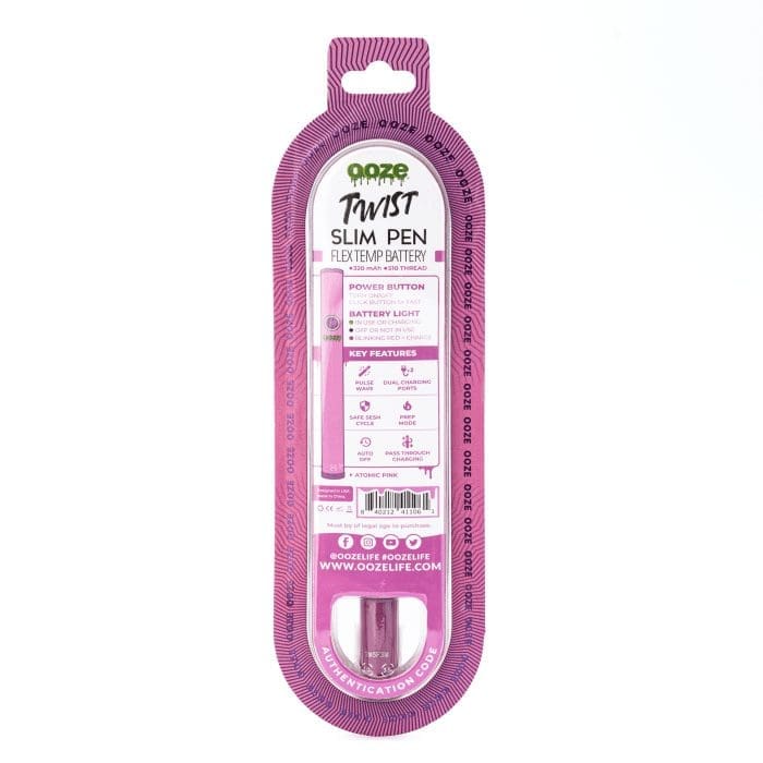 Ooze Slim Twist Pen 2.0 Vape Battery - Atomic Pink - Image 4
