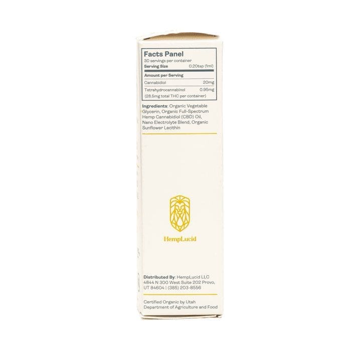 HempLucid CBD Full-Spectrum Water Soluble - 600mg - Natural - Box Side