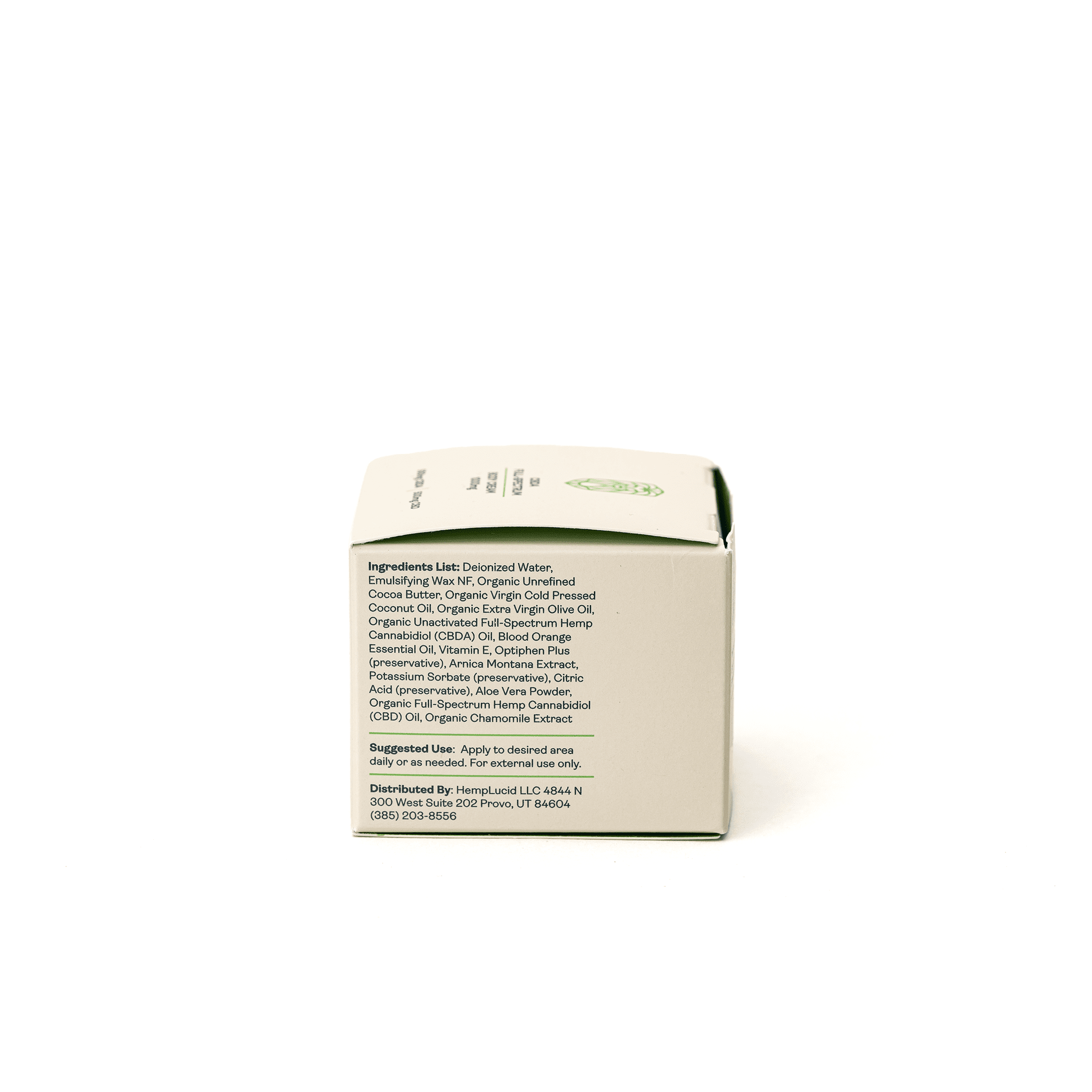 HempLucid - CBDA Full Spectrum - Body Cream - Box Side