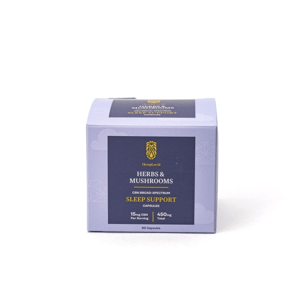 HempLucid - CBN Broad Spectrum - Herbs and Mushrooms - Sleep Support - Box Front