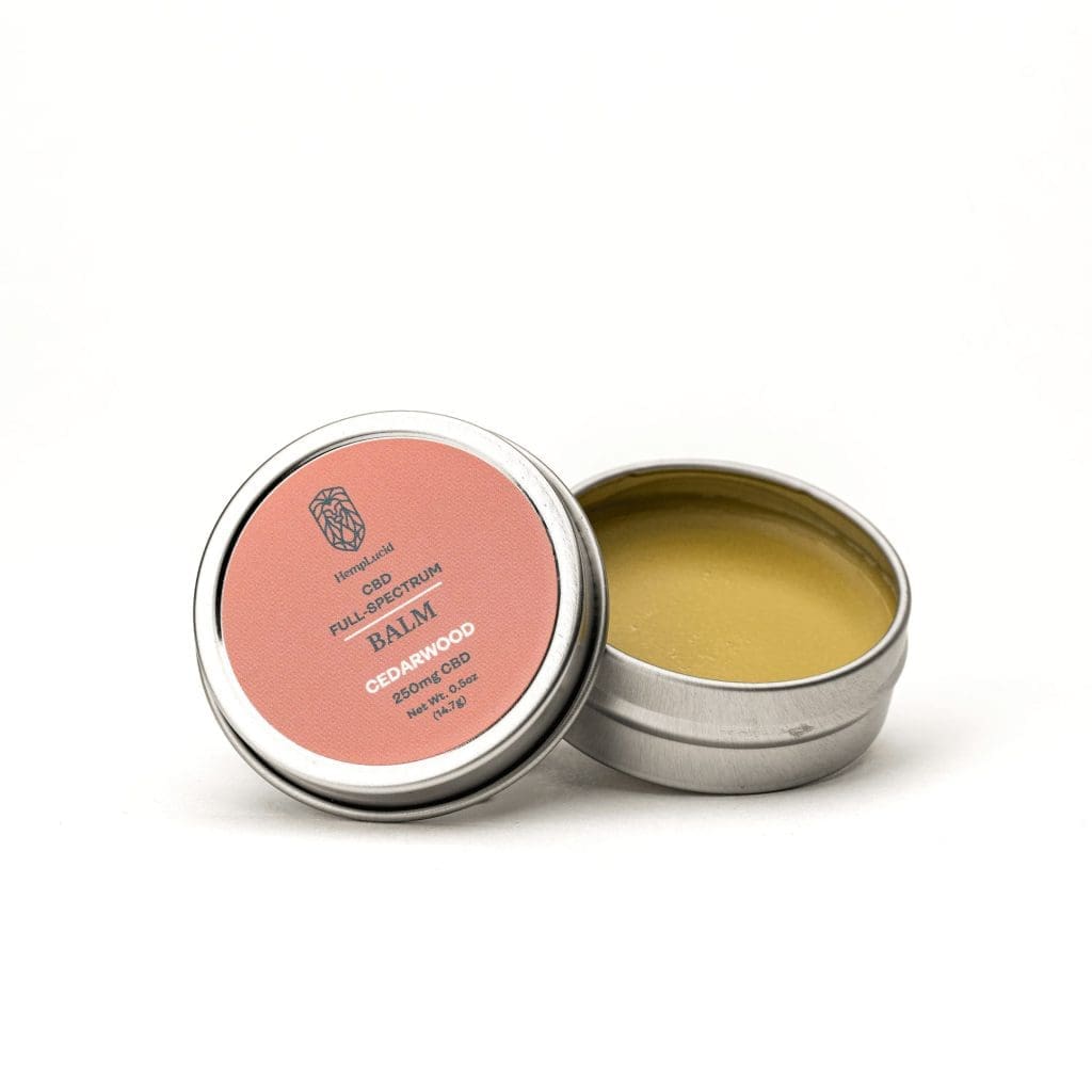 HempLucid - Full Spectrum Balm - Cedarwood - Lid Off