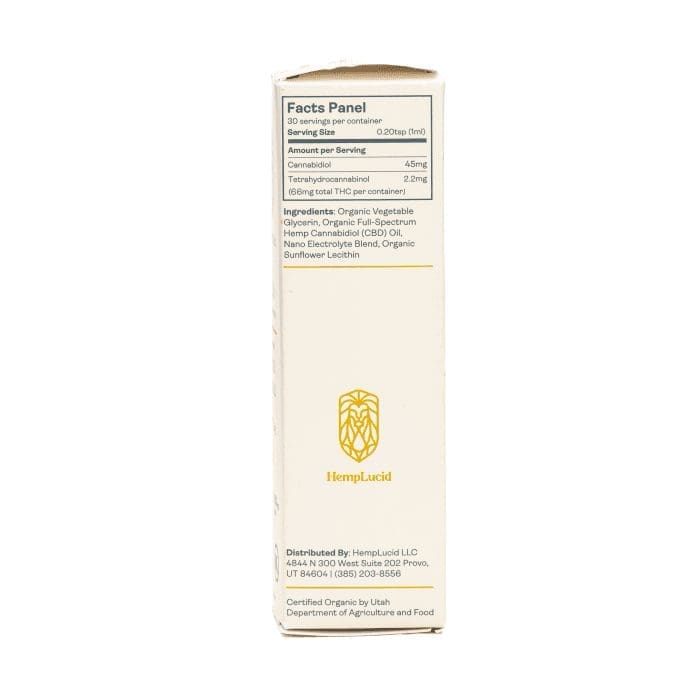HempLucid CBD Full-Spectrum Water Soluble - 1350mg - Natural - Box Side