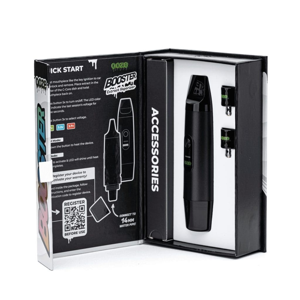 Ooze Booster Extract Vaporizer - Black - Box Inside