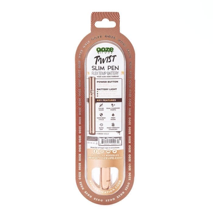 Ooze Slim Twist Pen 2.0 Vape Battery – Rose Gold - Image 4