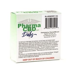 PharmaCBD Delta-8 Blueberry OG Dabs (2 gram Delta-8-THC) - Box Back