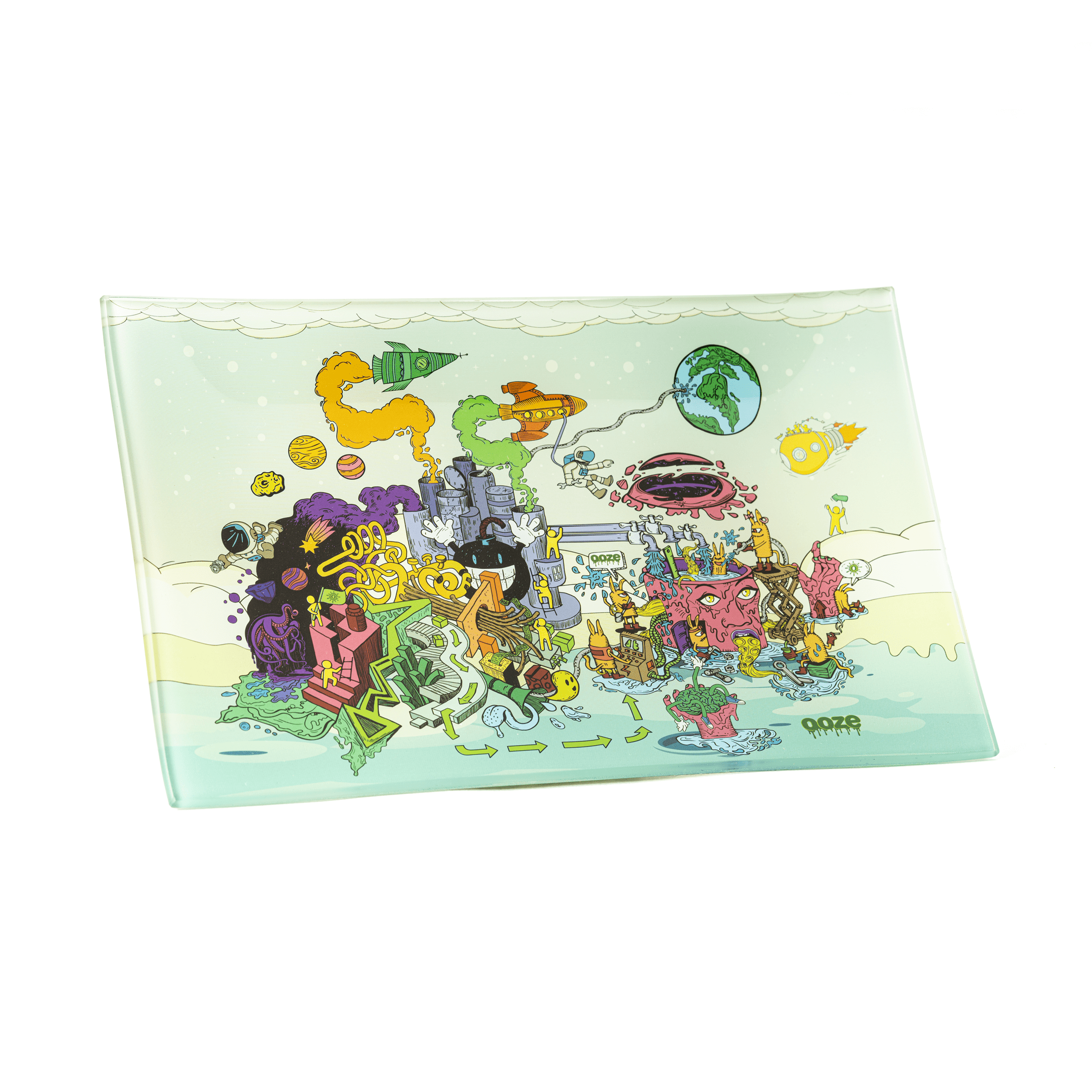 Ooze Shatter Resistant Glass Rolling Tray - Imaginarium - Tray