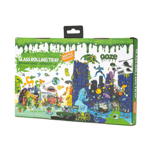 Ooze Shatter Resistant Glass Rolling Tray - Space Race - Box Back
