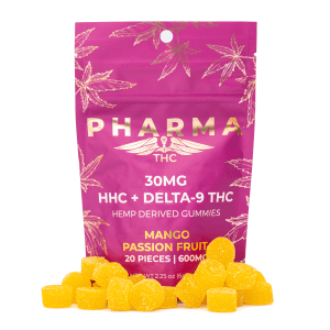 PharmaTHC HHC Delta-9-THC Gummies - Mango Passion Fruit (400 mg Total HHC + 200 mg Total Delta-9-THC) - Combo