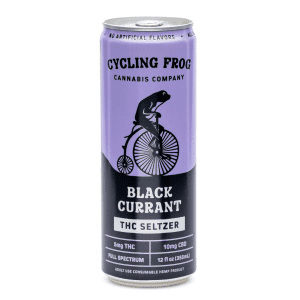 Cycling Frog THC + CBD Seltzer 6 Pack – Black Currant (30 mg Delta 9 THC + 60 mg CBD Total) - can front