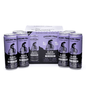 Cycling Frog THC + CBD Seltzer 6 Pack – Black Currant (30 mg Delta 9 THC + 60 mg CBD Total) - can group