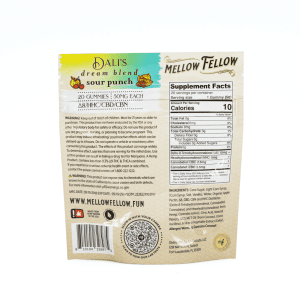 Mellow Fellow Dali's Dream M-Fusion Gummies - Sour Punch (1000 mg Total Cannabinoids) - Bag Back