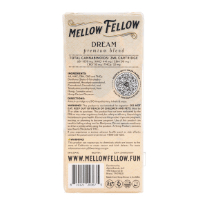 Mellow Fellow Dream Blend Vape Cartridge - Phantom OG - box back
