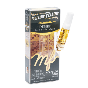 Mellow Fellow Desire Blend Live Resin Vape Cartridge - Acapulco Gold - Combo