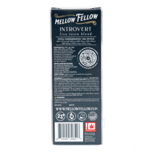 Mellow Fellow Introvert Blend Live Resin Disposable Vape - King Louis - box back