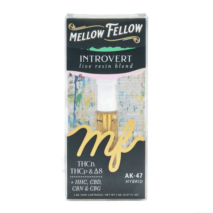Mellow Fellow Introvert Blend Live Resin Vape Cartridge - AK47 - Box Front