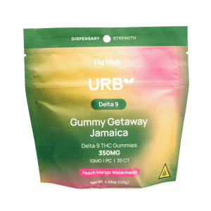Urb Delta 9 THC Gummies – Peach Mango Watermelon (350 mg Total Delta 9 THC) - Bag Front