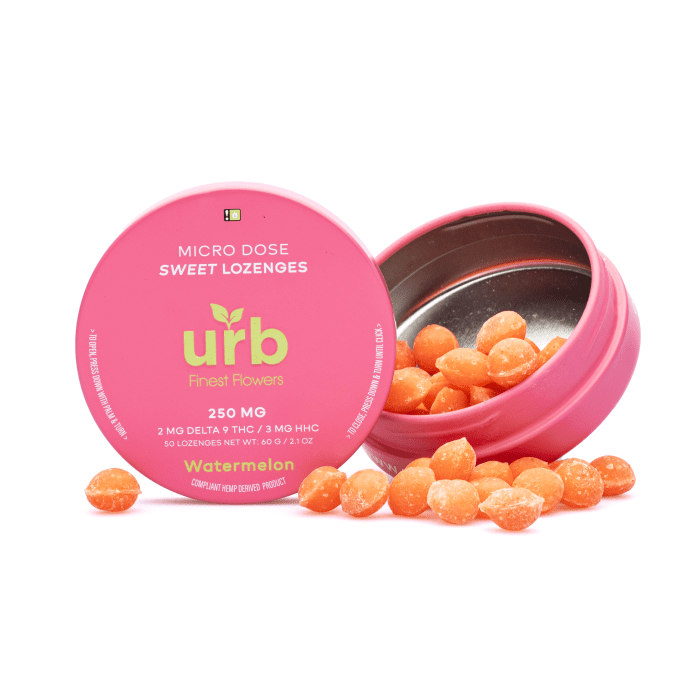 Urb Delta-9-THC HHC Lozenges - Watermelon (100 mg Delta-9-THC + 150 mg HHC Total) - Combo