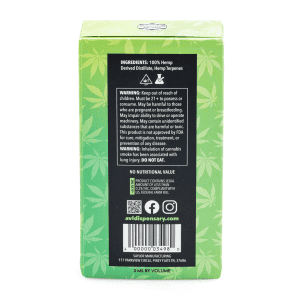 Asheville Dispensary 3 gram THCa Disposable Vape - Gas - Box Back