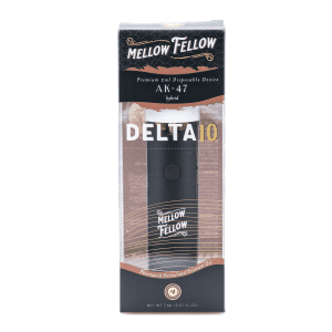 Mellow Fellow Delta 10 THC 2 gram Disposable Vape - AK-47 - Box Front