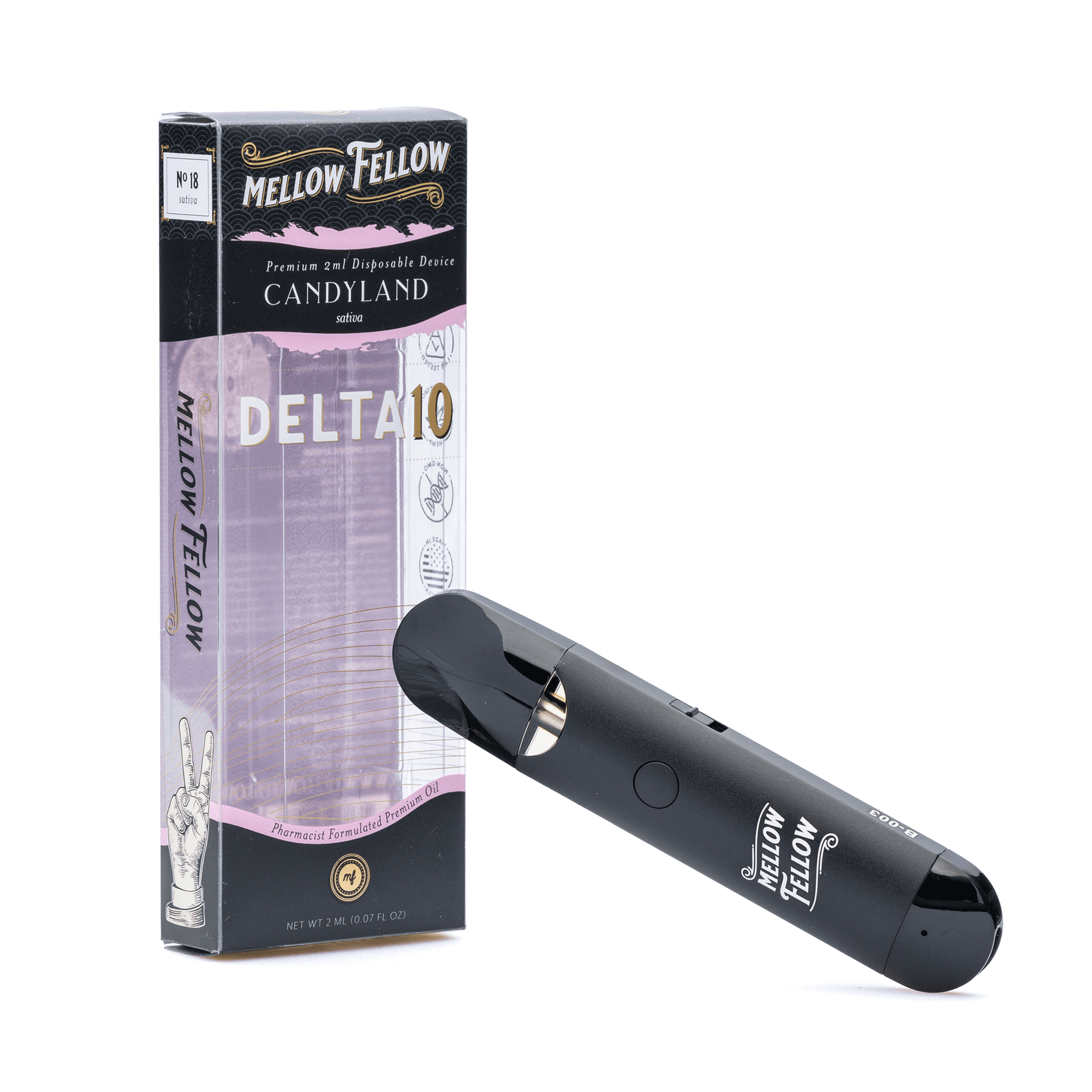 Mellow Fellow Delta 10 THC 2 gram Disposable Vape - Candyland - Combo