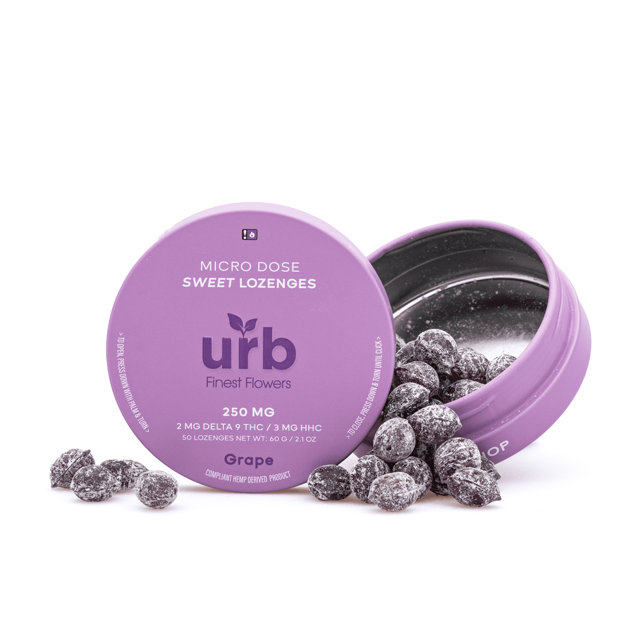 Urb Delta-9-THC HHC Lozenges - Grape (100 mg Delta-9-THC + 150 mg HHC Total) - Combo