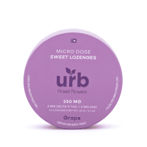 Urb Delta-9-THC HHC Lozenges - Grape (100 mg Delta-9-THC + 150 mg HHC Total) - Tin Front