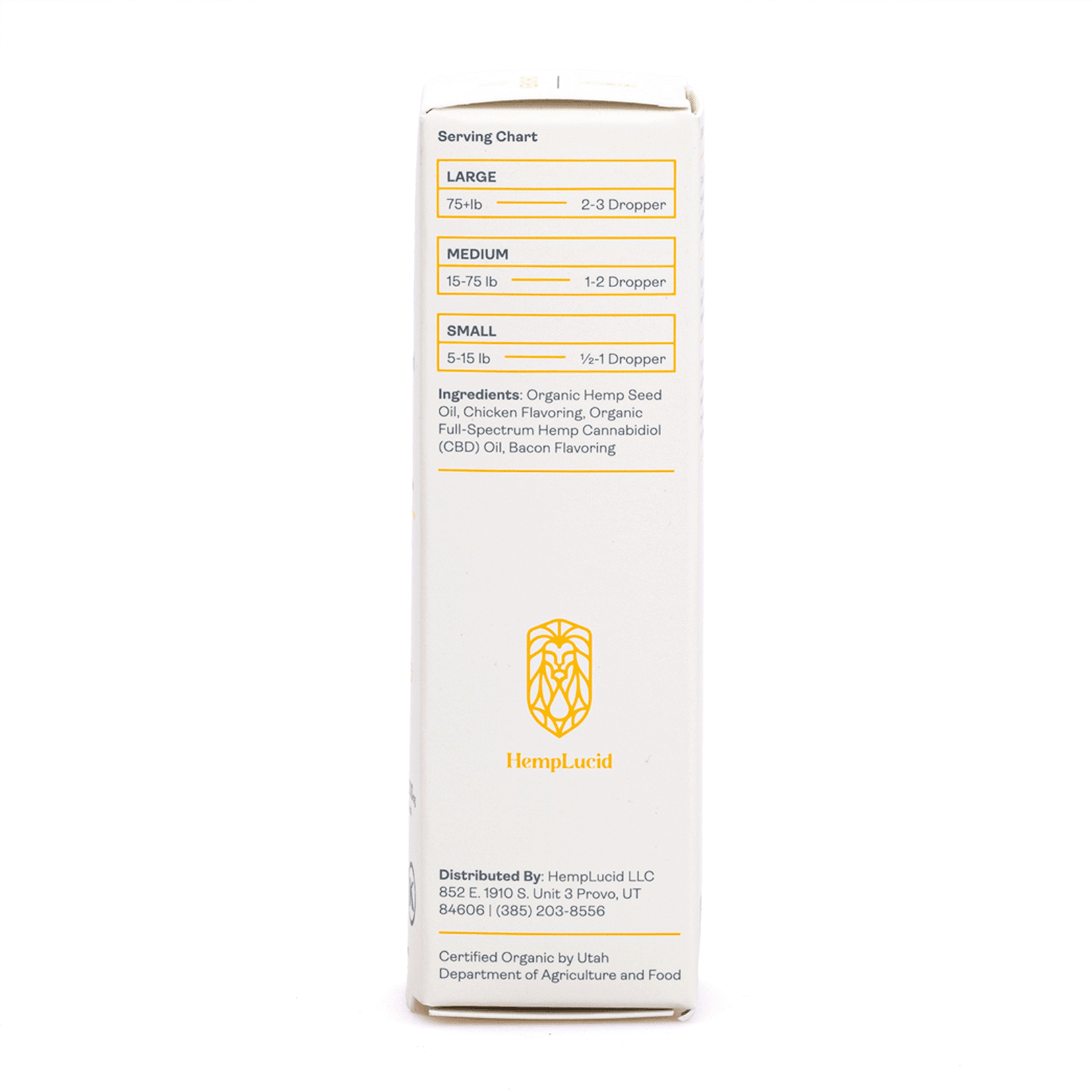 Hemplucid Full Spectrum CBD Pet Tincture - Chicken (300 mg total CBD) - Box Side
