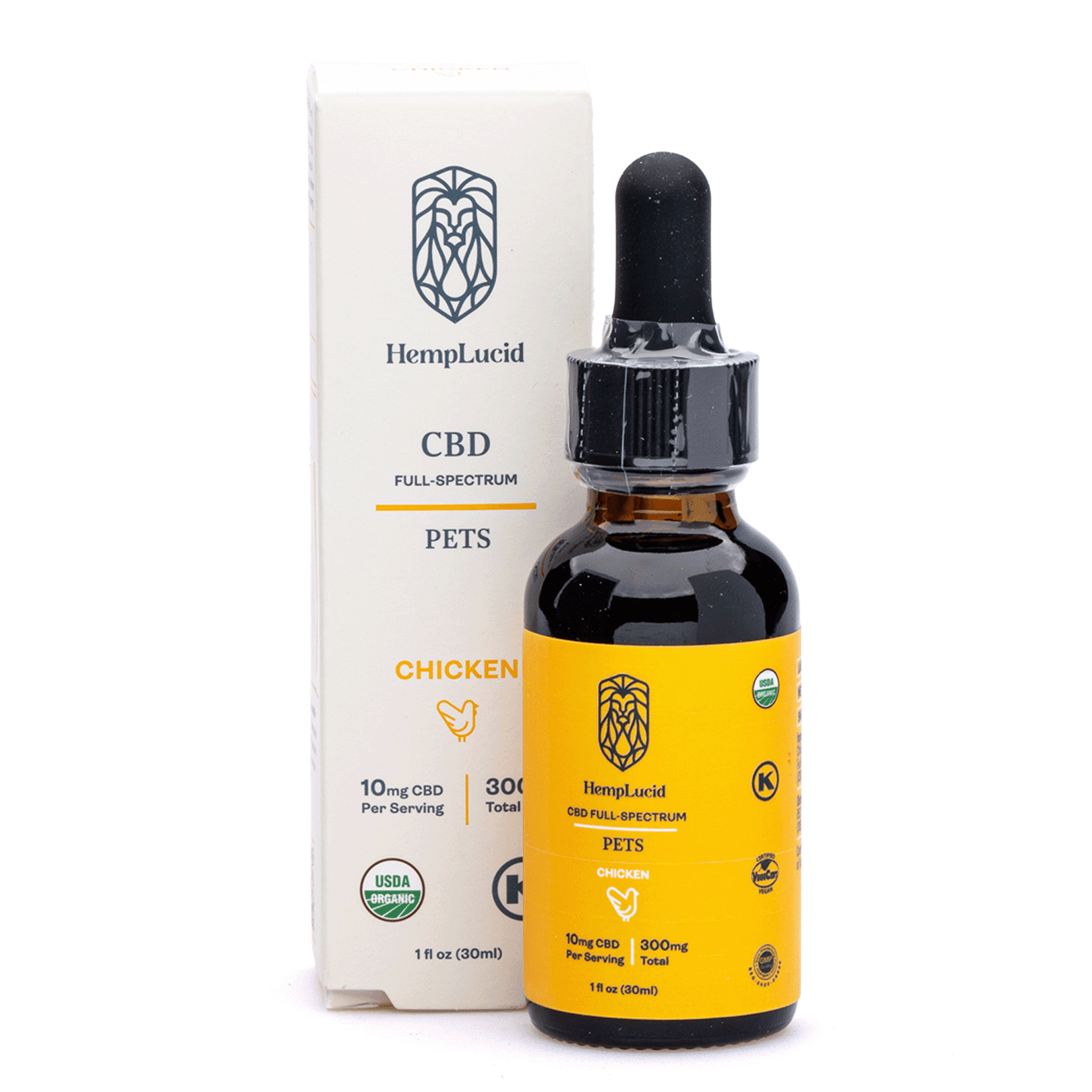 Hemplucid Full Spectrum CBD Pet Tincture - Chicken (300 mg total CBD) - Combo