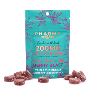 PharmaTHC Euphoria Blend Gummies - Watermelon Berry Blast (2000 mg Total Cannabinoids) - Combo